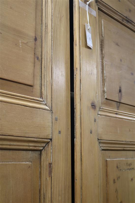 A large 19th century French pine two door Armoire W.140cm